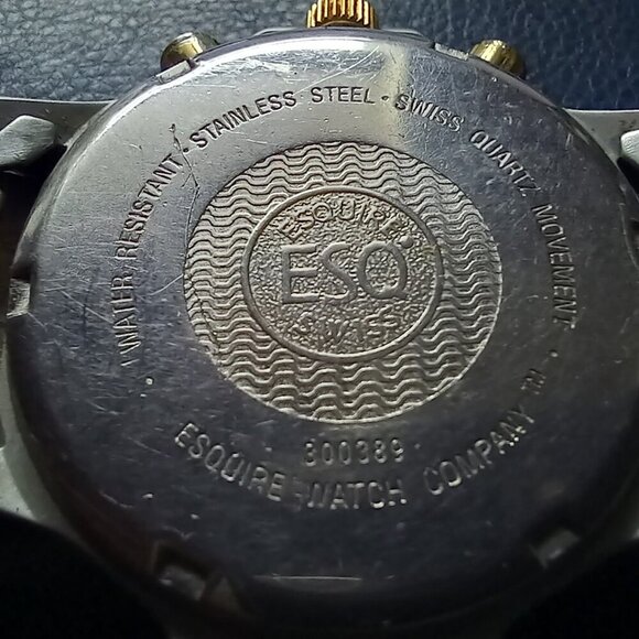 Esquire Swiss Watch Quartz Chronograph 300389 Stainless Gold Tones Water Resist - Picture 8 of 12